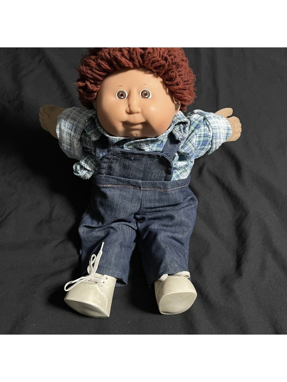 1986 Cabbage Patch Kid Boy Doll Red Hair Brown Eyes Vintage Overalls Toddletime